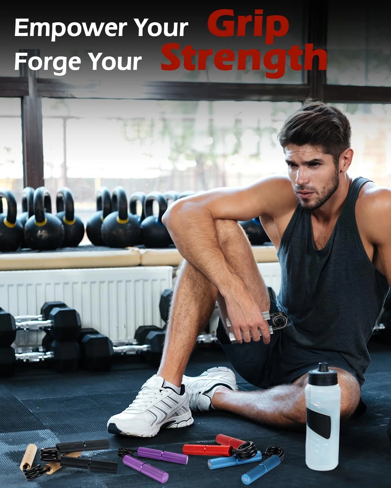 Adjustable Resistance Hand Grip Strengthener - Non-Slip Gripper for Wrist and Forearm Training - Set of 6