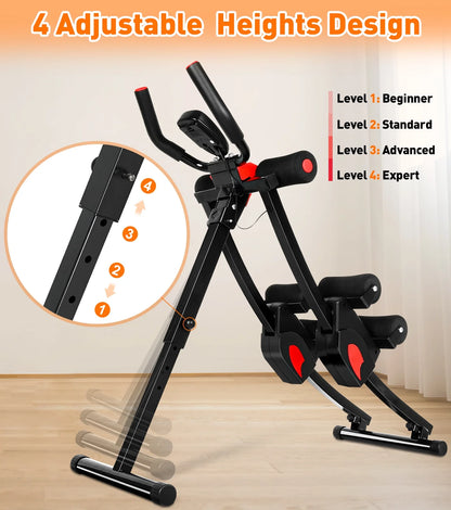Adjustable Resistance Ab Machine for Home Gym - Height Adjustable, Foldable Fitness Equipment with 440 lbs Weight Capacity