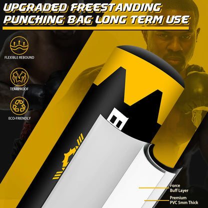 Professional Freestanding Heavy Bag for Adults - Inflatable Kickboxing and Boxing Training Equipment