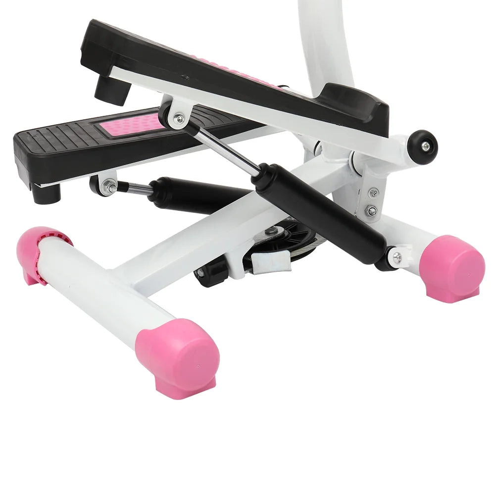 Mini Aerobic Stepper with Handle - Pink Stair Climber Fitness Machine