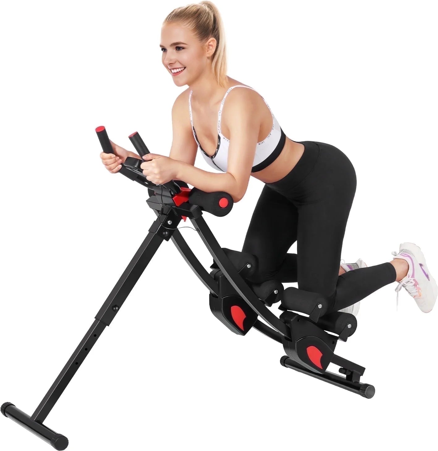 Adjustable Resistance Ab Machine for Home Gym - Height Adjustable, Foldable Fitness Equipment with 440 lbs Weight Capacity
