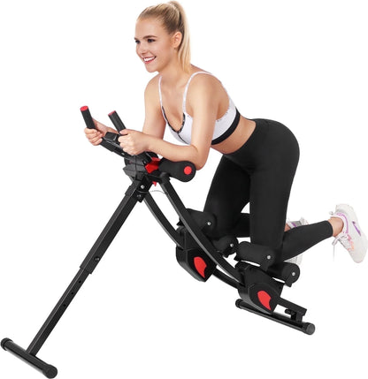 Adjustable Resistance Ab Machine for Home Gym - Height Adjustable, Foldable Fitness Equipment with 440 lbs Weight Capacity
