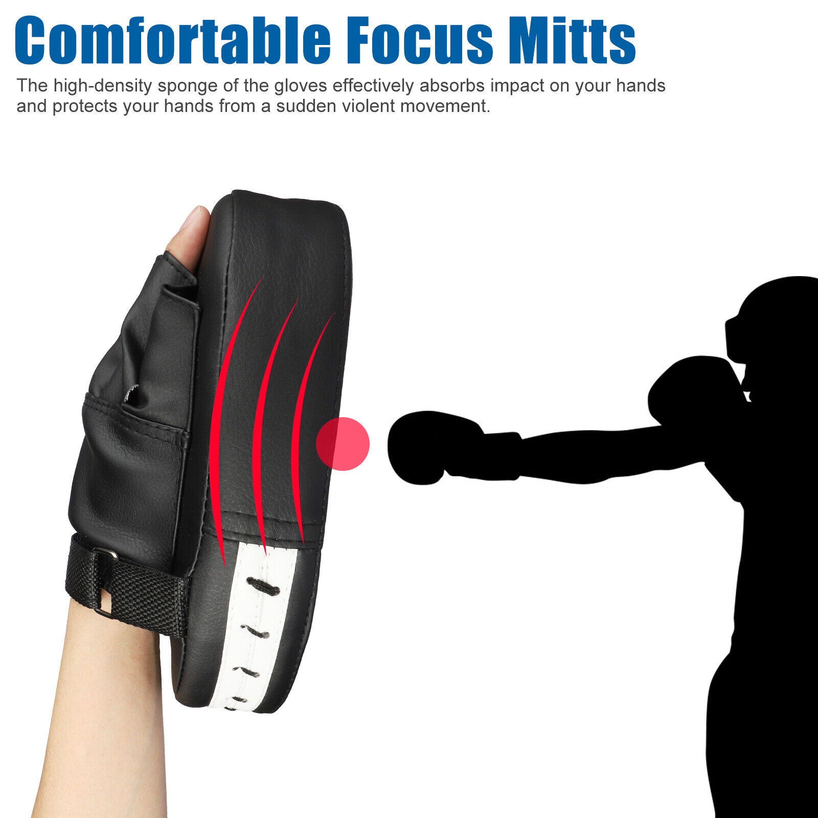 Boxing and MMA Focus Pads - 2/4 Piece PU Gloves Target Training Gear for Kickboxing