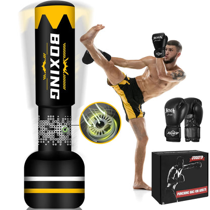 Professional Freestanding Heavy Bag for Adults - Inflatable Kickboxing and Boxing Training Equipment
