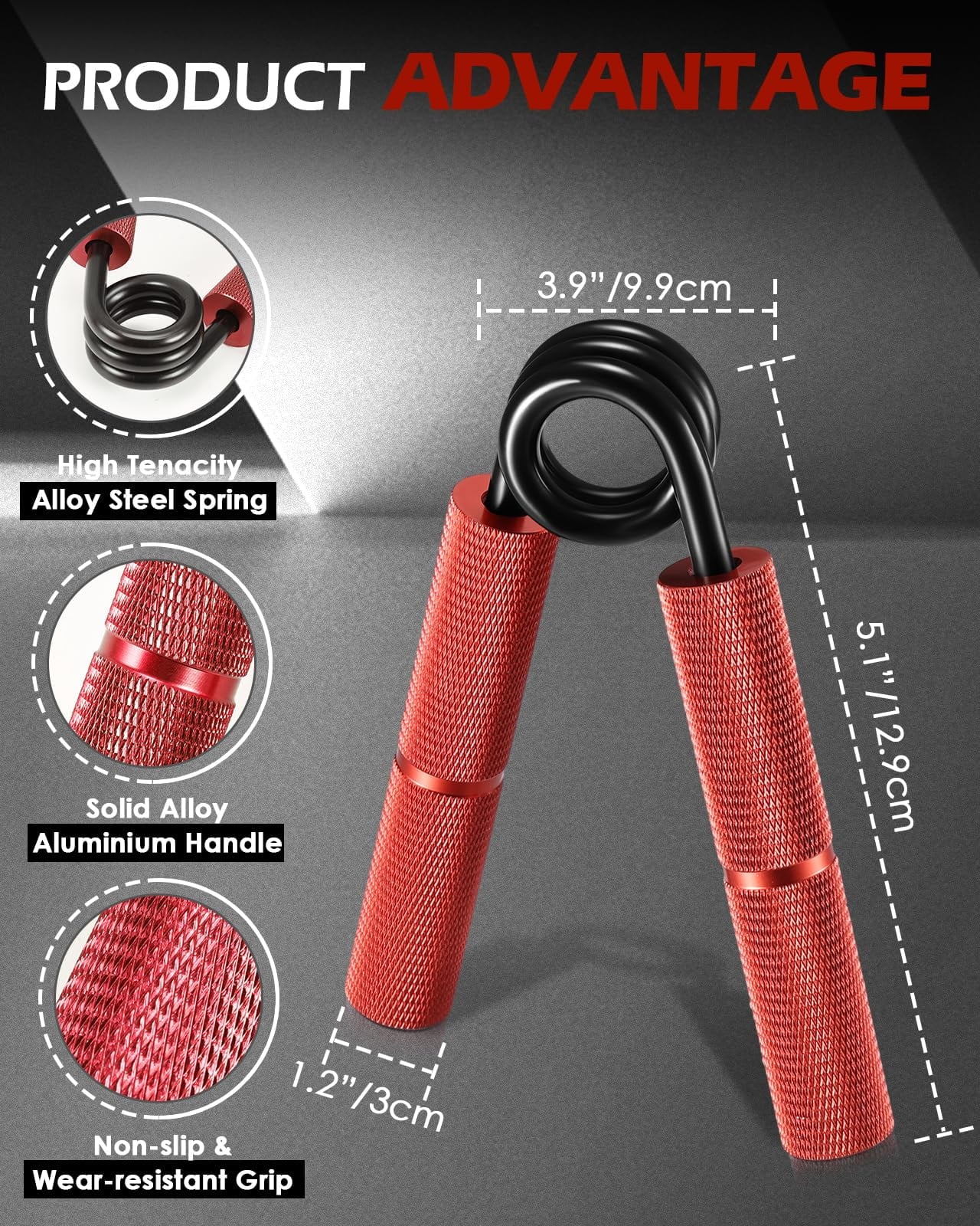 Adjustable Resistance Hand Grip Strengthener - Non-Slip Gripper for Wrist and Forearm Training - Set of 6