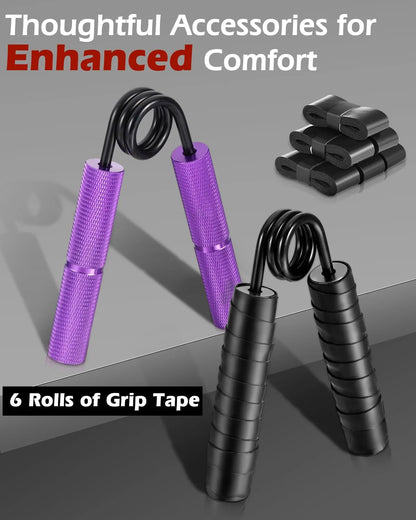 Adjustable Resistance Hand Grip Strengthener - Non-Slip Gripper for Wrist and Forearm Training - Set of 6