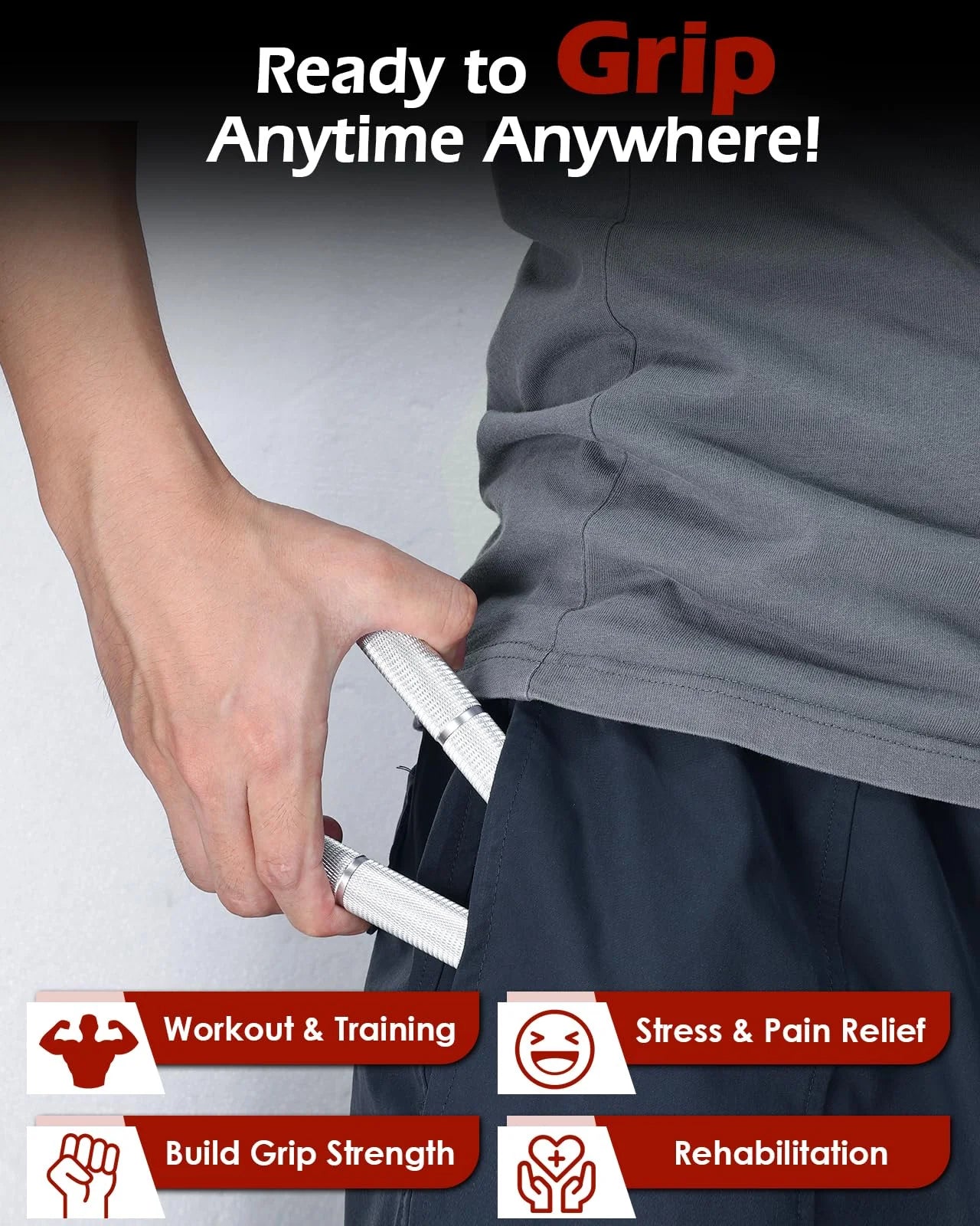 Adjustable Resistance Hand Grip Strengthener - Non-Slip Gripper for Wrist and Forearm Training - Set of 6