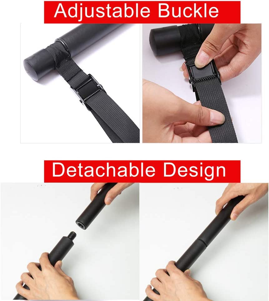 Portable Pilates Bar with Resistance Bands - Home Squat Bar Gym Workout Equipment for Men and Women (Red - 4 Resistance Bands)