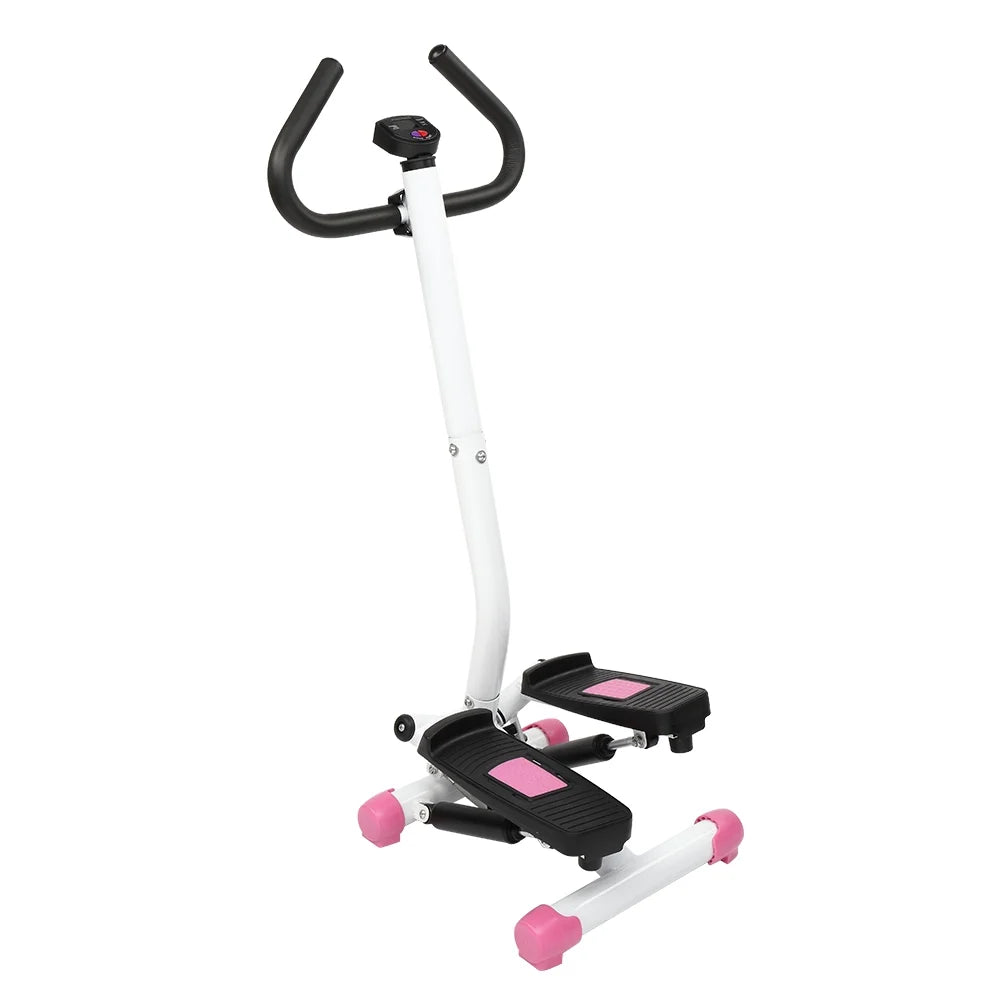 Mini Aerobic Stepper with Handle - Pink Stair Climber Fitness Machine