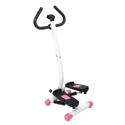 Mini Aerobic Stepper with Handle - Pink Stair Climber Fitness Machine