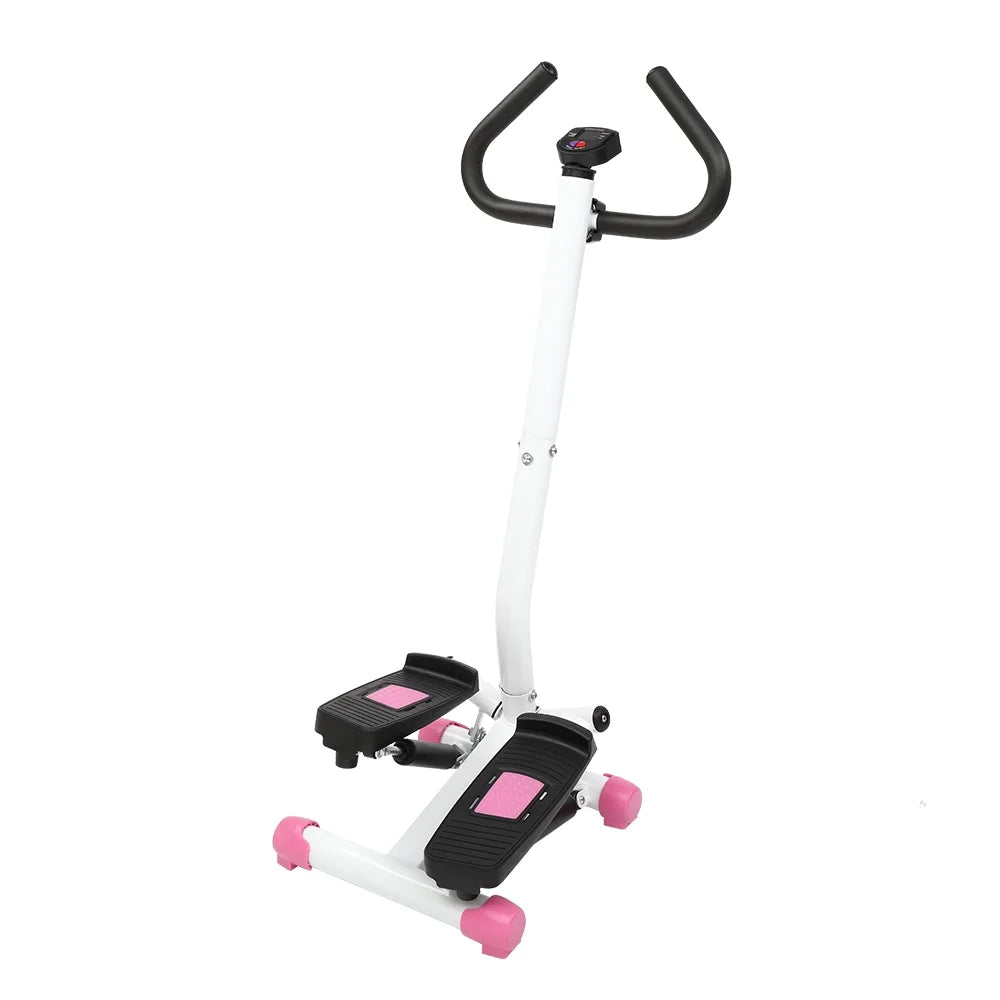 Mini Aerobic Stepper with Handle - Pink Stair Climber Fitness Machine