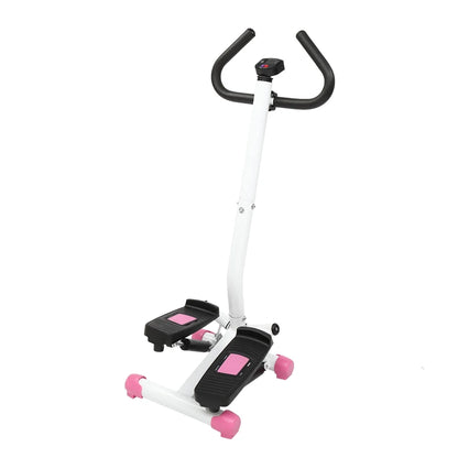 Mini Aerobic Stepper with Handle - Pink Stair Climber Fitness Machine