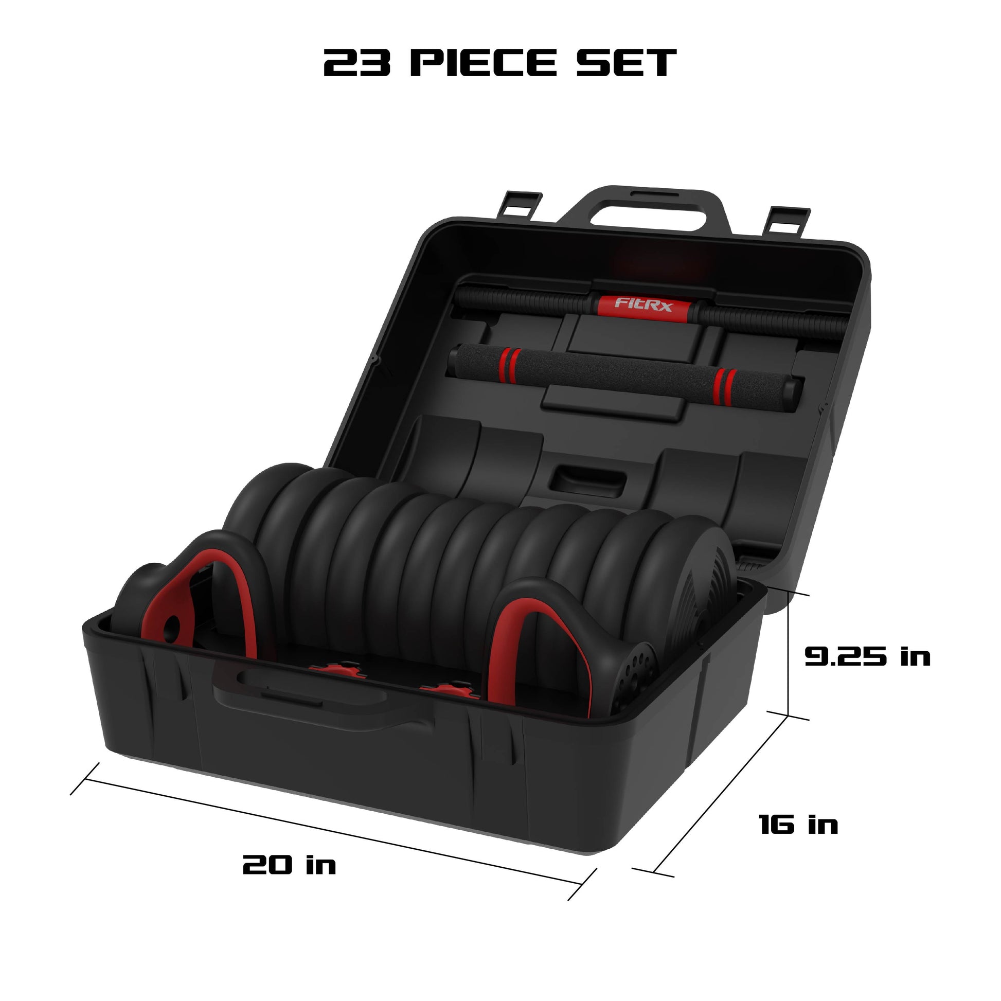 Smartbell 60 lb 4-in-1 Adjustable Dumbbell, Barbell, and Kettlebell Weight Set - Black