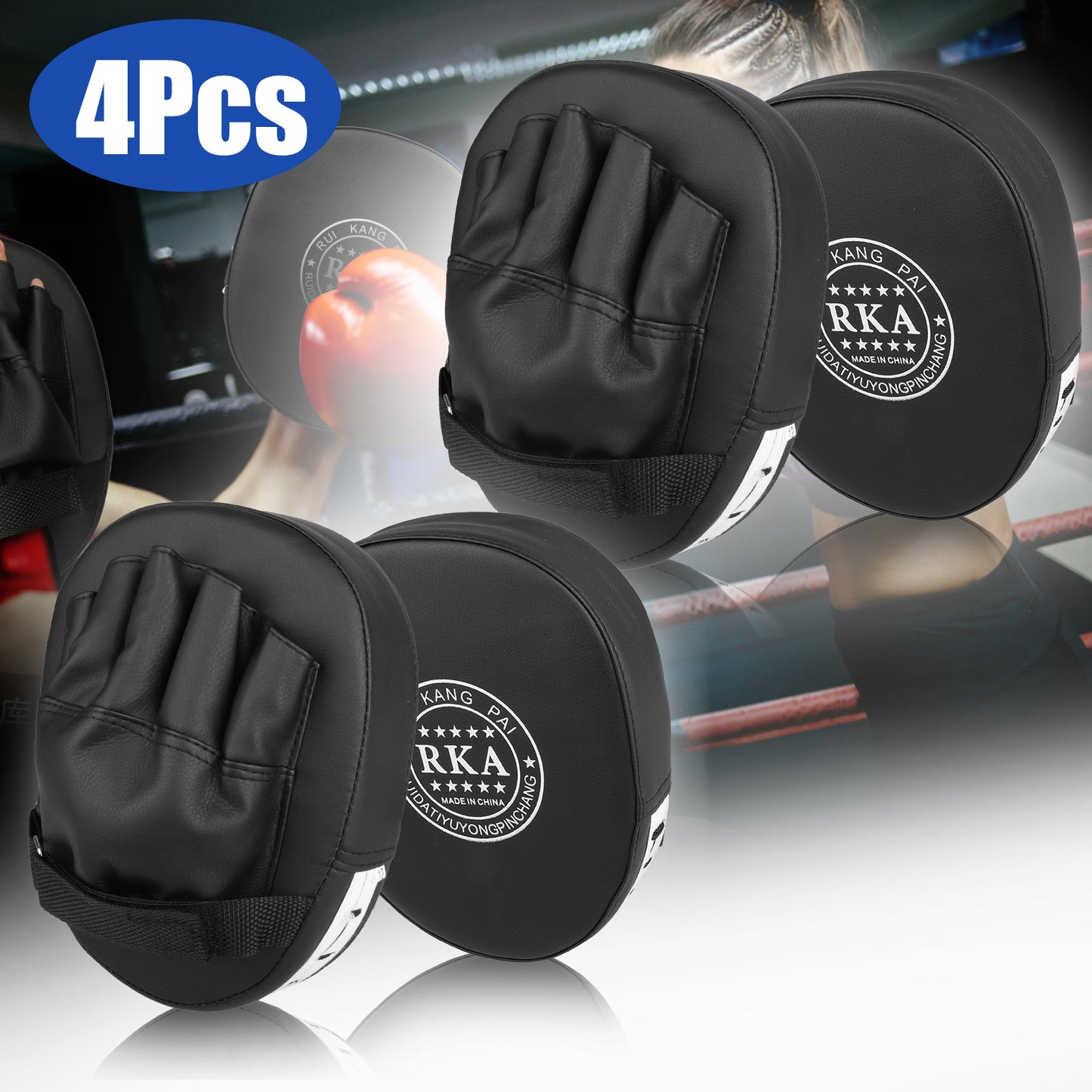 Boxing and MMA Focus Pads - 2/4 Piece PU Gloves Target Training Gear for Kickboxing